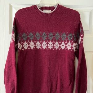 Men’s Vintage Burgundy Argyle Sweater | M | Campus Brand